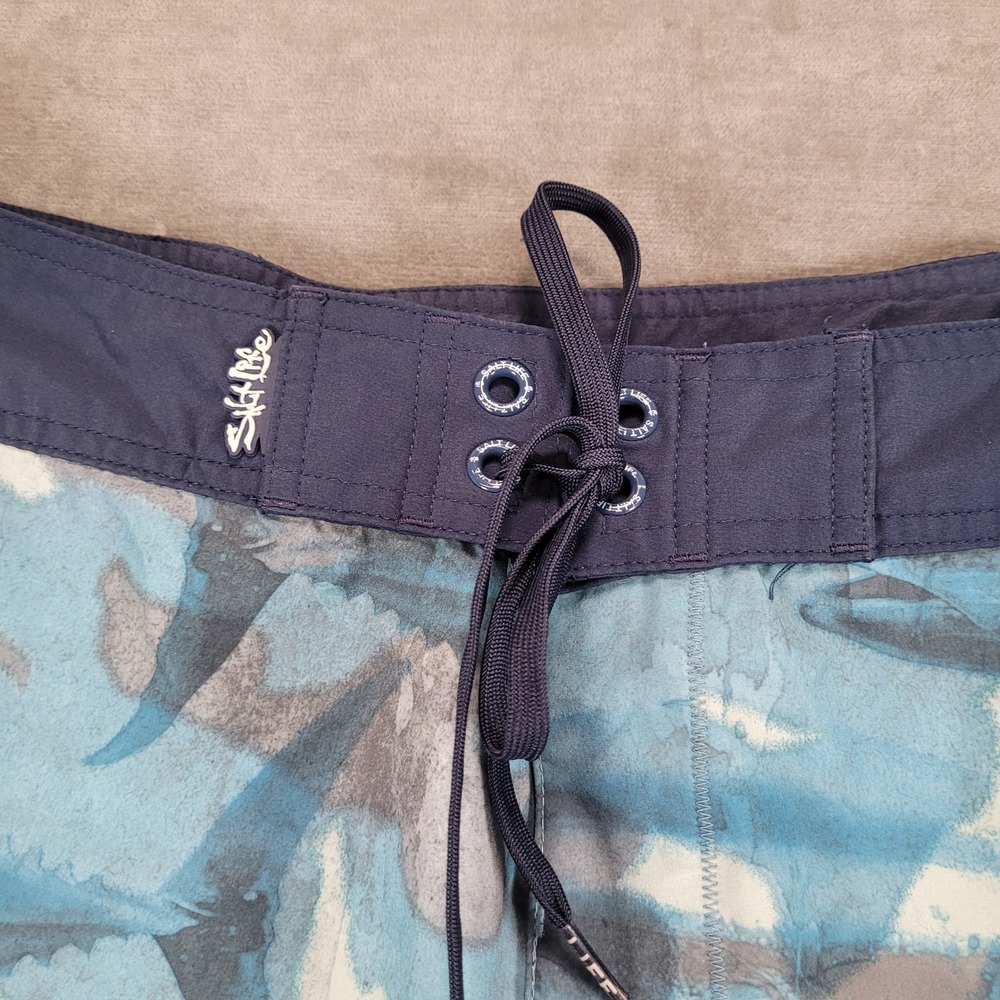 Salt Life Mens SLX QD Vapor Stretch Board Shorts Swim Trunks Blue‎ Fish 32 - Picture 5 of 9